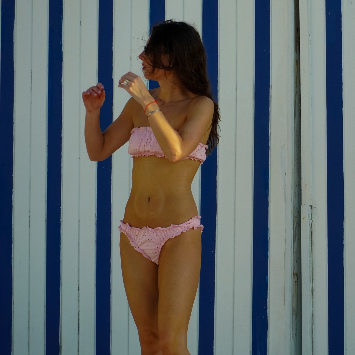 eyelet bottoms - strawberry blush